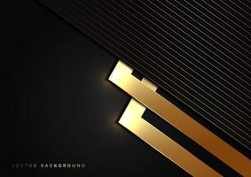 abstracte zwarte driehoek achtergrond met gestreepte gouden lijnen. luxe stijl. vector
