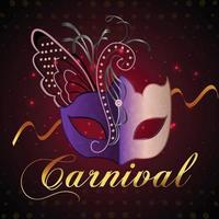 carnaval feest achtergrond met creatief masker vector