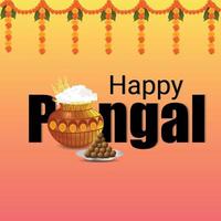 appy pongal wenskaart achtergrond vector