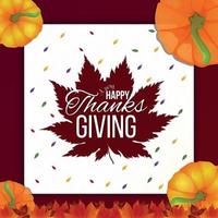 happy thanksgiving day banner en kaart ontwerp vector