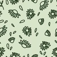 gemakkelijk wijnoogst patroon. klein wit bloemen, groen vector