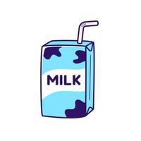 melk doos verpakking met rietje vector illustratie