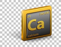 calcium scheikundig element. chemisch symbool met atoomnummer en atoommassa. vector