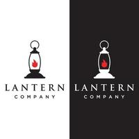 lantaarn lamp logo sjabloon, straat lamp, wijnoogst brand lantaarn.logo voor bedrijf, restaurant. vector