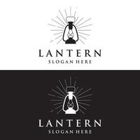 lantaarn lamp logo sjabloon, straat lamp, wijnoogst brand lantaarn.logo voor bedrijf, restaurant. vector