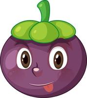 mangosteen stripfiguur met gezichtsuitdrukking vector