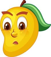 mango stripfiguur met gezichtsuitdrukking vector