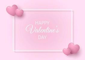 Valentijnsdag achtergrond met roze harten 1401 vector