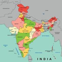 land kaart van Indië vector