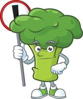 groen broccoli tekenfilm karakter stijl vector