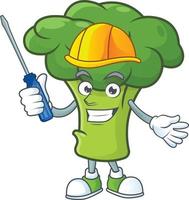 groen broccoli tekenfilm karakter stijl vector