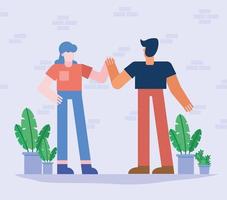 teamwork concept met man en vrouw vector