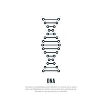 dna lineaire pictogram. moleculair teken of logo-element. vector