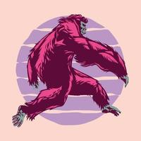 wandelende bigfoot of sasquatch vectorillustratie in kleur vector