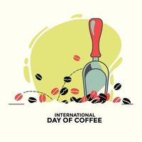 internationale dag van koffie wenskaart vector