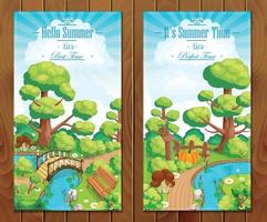 zomer vakantie landschappen verticaal banners vector illustratie