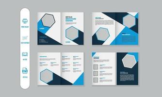 8 Pagina's zakelijke modern brochure en bedrijf profiel, tijdschrift, portefeuille sjabloon ontwerp vector