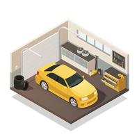 auto garage isometrische interieur vector