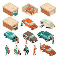 isometrische garage set vector