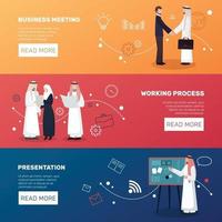 Arabische zakenmensen banners vector