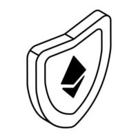 bewerkbare ontwerp icoon van ethereum veiligheid vector