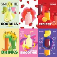 smoothie posters banners vector