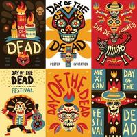 dode dag mexico banners posters vector