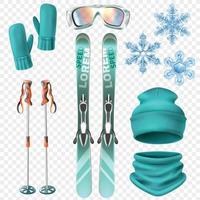 ski winter set vector
