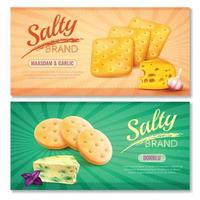 zoute snacks horizontale banners vector