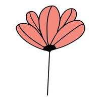 rood bloem tekening vector