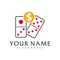 geld domino logo vector sjabloon, creatief domino logo ontwerp concepten