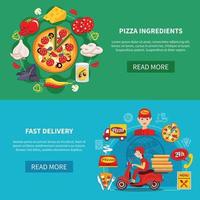 pizza banner set vector