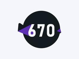670 aantal logo icoon ontwerp vector afbeelding. aantal logo icoon ontwerp vector beeld