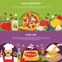 pizza banner set vector