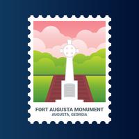 Fort Augusta Monument Georgia Verenigde Staten Stamp vector