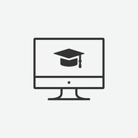 online onderwijs vector geïsoleerd pictogram op grijze achtergrond