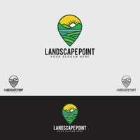 landschap punt logo ontwerpsjabloon vector