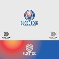 globe tech logo ontwerpsjabloon vector