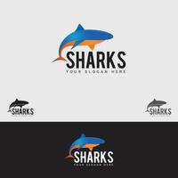 haaien vissen logo ontwerpsjabloon vector