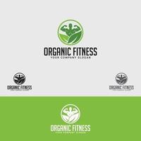 biologische fitness logo ontwerpsjabloon vector