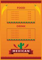 Mexicaans eten menusjabloon vector