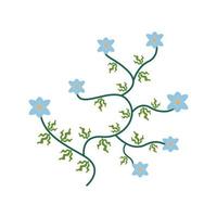 lichtblauwe bloemen tuin plat element vector