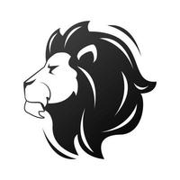 hoofd van leeuw in zwart-wit profiel vector
