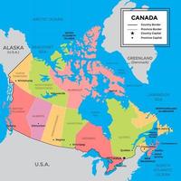 gedetailleerd Canada kaart met provincie vector