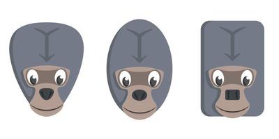 set cartoon gorilla's. vector