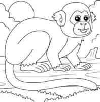 eekhoorn aap dier kleur bladzijde voor kinderen vector
