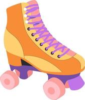 vlak retro ontwerp. rol schaatsen, sport- schoenen in vlak stijl Aan transparant achtergrond vector