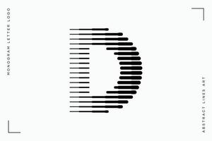 monogram brief d abstract modern lijnen kunst logo vector