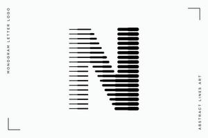 monogram brief n abstract modern lijnen kunst logo vector