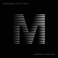 brief m abstract modern lijnen kunst monogram logo vector